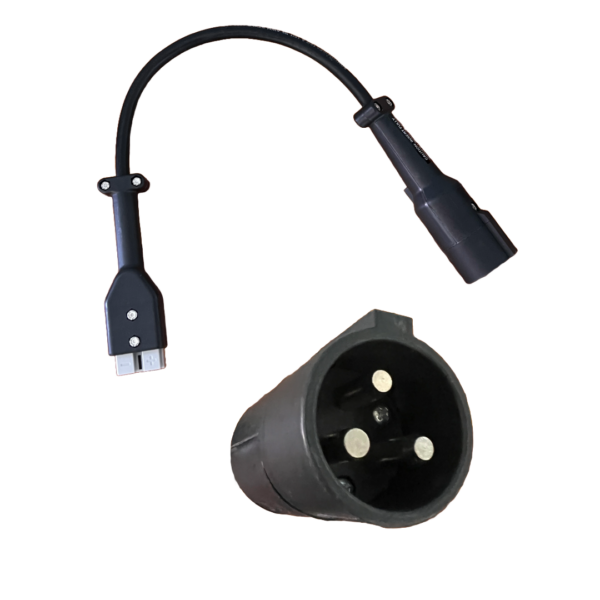 Golf - Star Car 48 Volt 3-Pin Black Plug Adapter